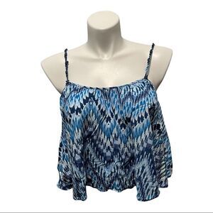 𝅺aeropostale Blue Watercolor Cropped Halter Top L‎